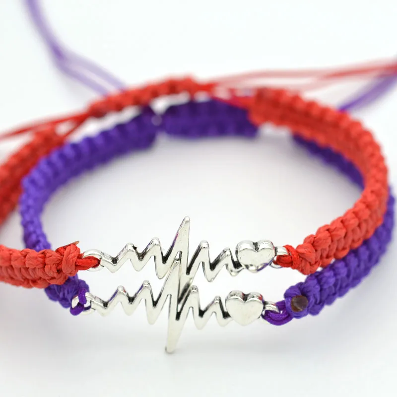 16 DIY ювелирные изделия делая браслеты для мужчин прелестная Веревка Цепь браслет для женщин Регулируемый Воск Веревка электрокардиограмма тепловые волны сплав - Окраска металла: 16