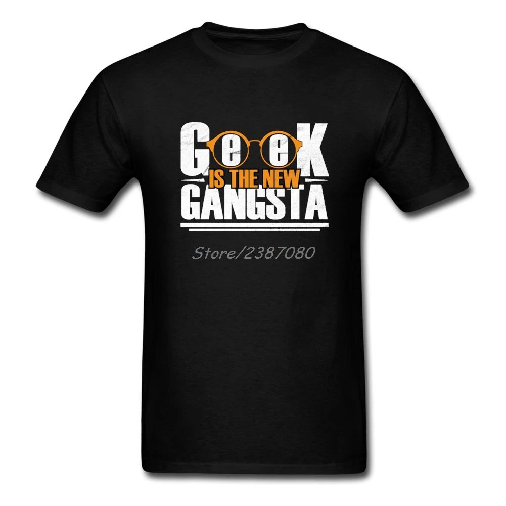 Новинка футболка Geek Gangsta для веганов мужская рубашка с круглым вырезом хлопковые