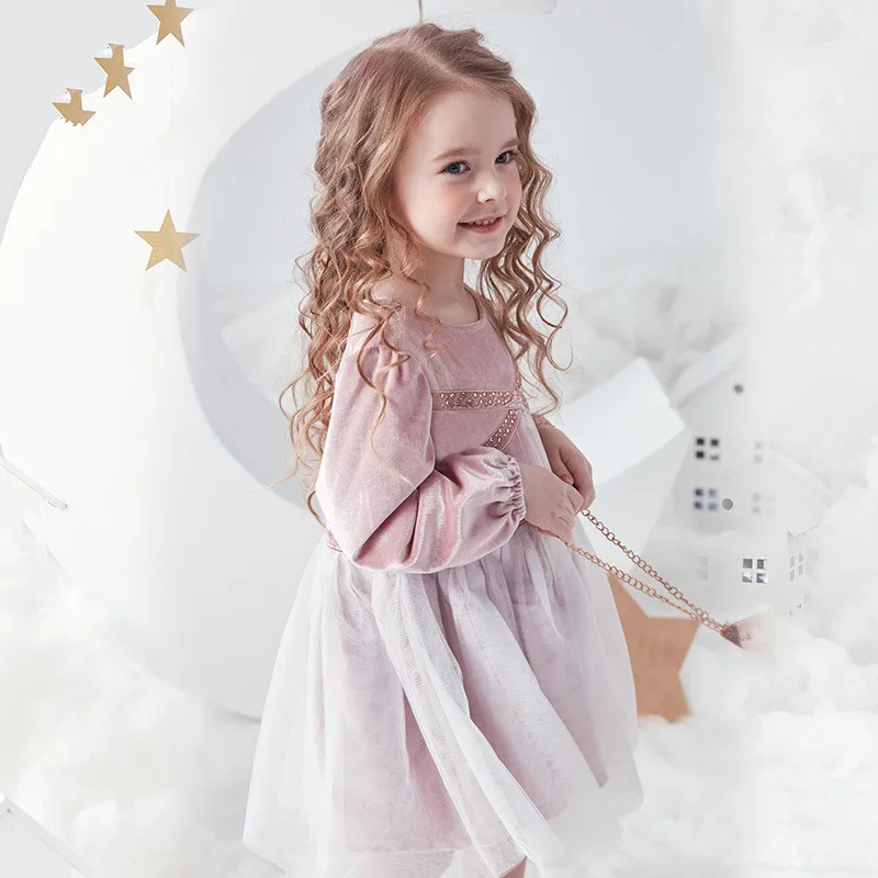 Girl Velvet Dress Spring and Autumn Child 2019 New Baby Princess | Детская одежда и обувь