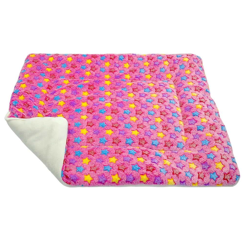 Pink Star Warm Pet Dog Cat Bed Soft Winter Pets Bed Mat Puppy Cat House Dog Beds Blanket For Small Medium Large Dogs Cats Cama Perro S-XL - Цвет: Pink Star