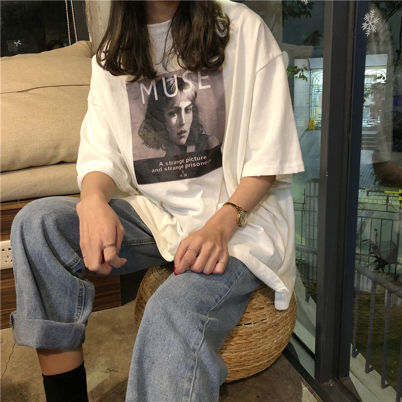 2 цвета весенние теплые футболки с круглым вырезом и коротким рукавом в Корейском