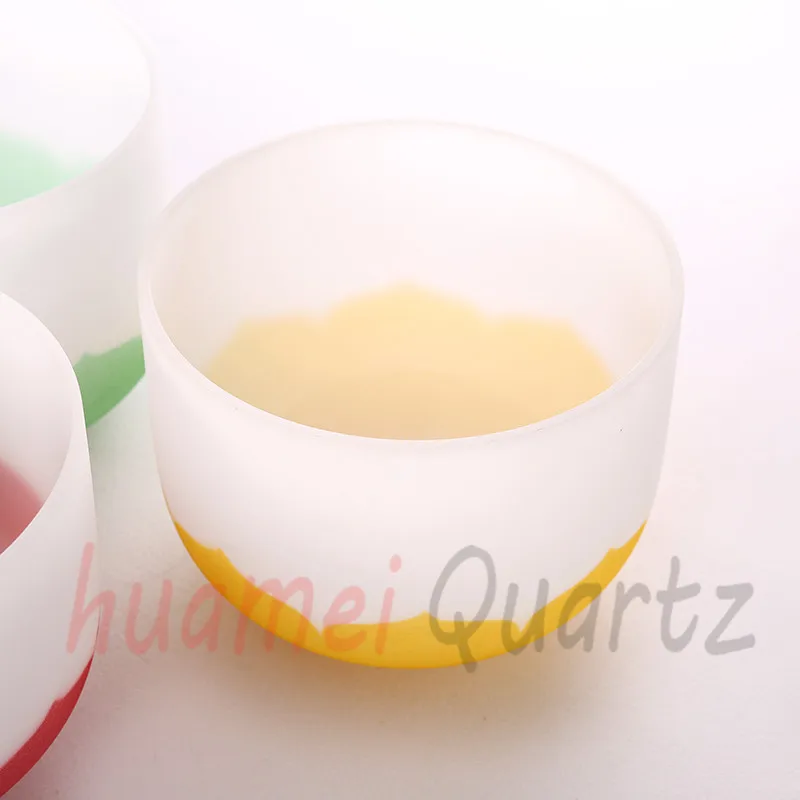 Цветной Лотос с логотипом ckakra набор из 7 шт. чаши для пения матового кварцевого