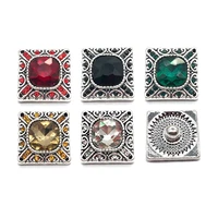 wholesale w226 3d 18mm 20mm rhinestone metal snap button for bracelet necklace interchangeable jewelry women accessorie