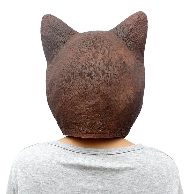 Забавная Angry Cat Хэллоуин косплей маски животных полная латексная маска для лица