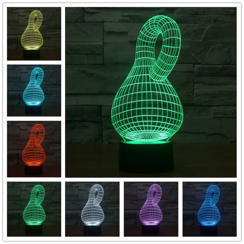 3D lampLed ночник 7 цветов Лампа в форме дельфина настольная новинка продукты рождественские огни с сенсорной кнопкой дети ночник - Цвет абажура: r