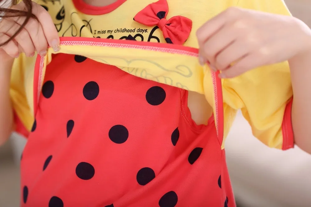 Летний пикник беременность грудное вскармливание Ночная рубашка пижамы Мода для