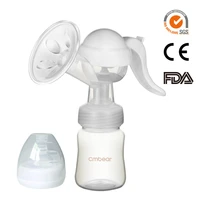 cmbear bpa free manual breast pump strong power nipple suction 3 gears adjustment with150ml milk bottle for baby breast feeding