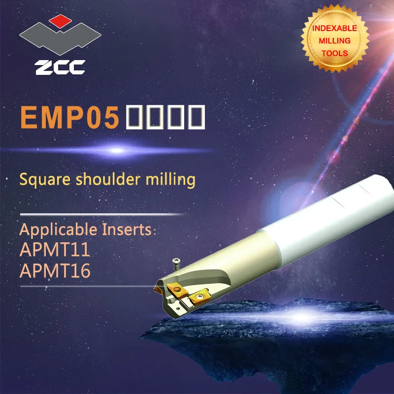 

ZCC.CT Square shoulder milling cutters EMP05 high performance CNC lathe tools indexable milling tools