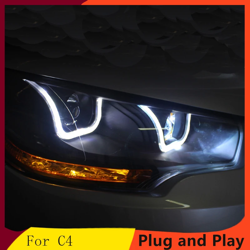 Ar Styling для Citroen C4 фары 13 16 светодиодный комплект фар DRL линзы с двойным лучом