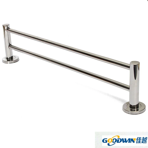 Stainless Steel Wall Mounted Polish Towel Rack Double Rail Holder Bathroom rack|steel center|rack serversteel towel rack |