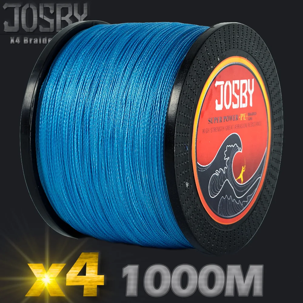 JOSBY плетеная рыболовная леска 1000 м мультифиламентная PE 4 нити рыболовный шнур