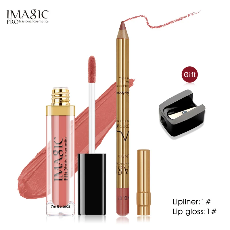 Pen 1 lip 1 IMAGIC, новинка, жидкая помада, матовая, макияж, водостойкая, красные губы, стойкий блеск, матовая черная помада, матовая, сексуальная, для губ, глазурь, комбинация - Цвет: Pen 1 lip 1