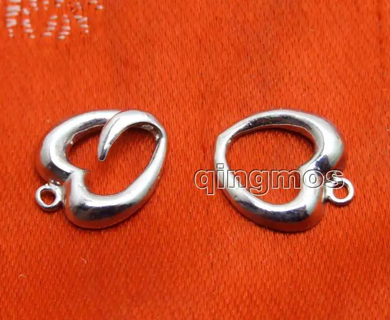 Большая Посеребренная бижутерия в форме сердца 15*30 мм стразы оптовая/розничная