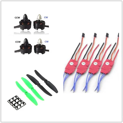 4x2204 2300KV бесщеточный двигатель CW CCW + 4x12A SimonK ESC 6030 Пропеллер для мультикоптера Mini 200