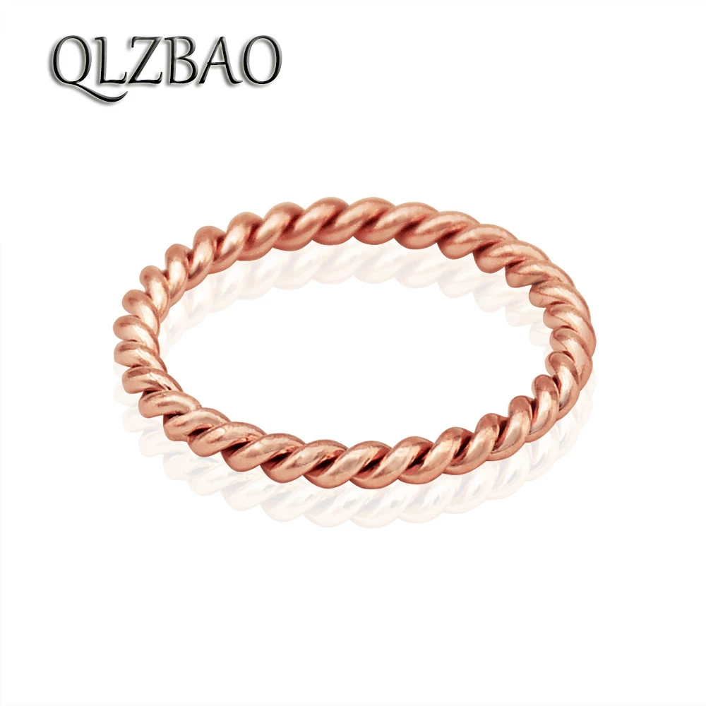 QLZBAO 361l из нержавеющей стали модное металлическое скрученное кольцо простое