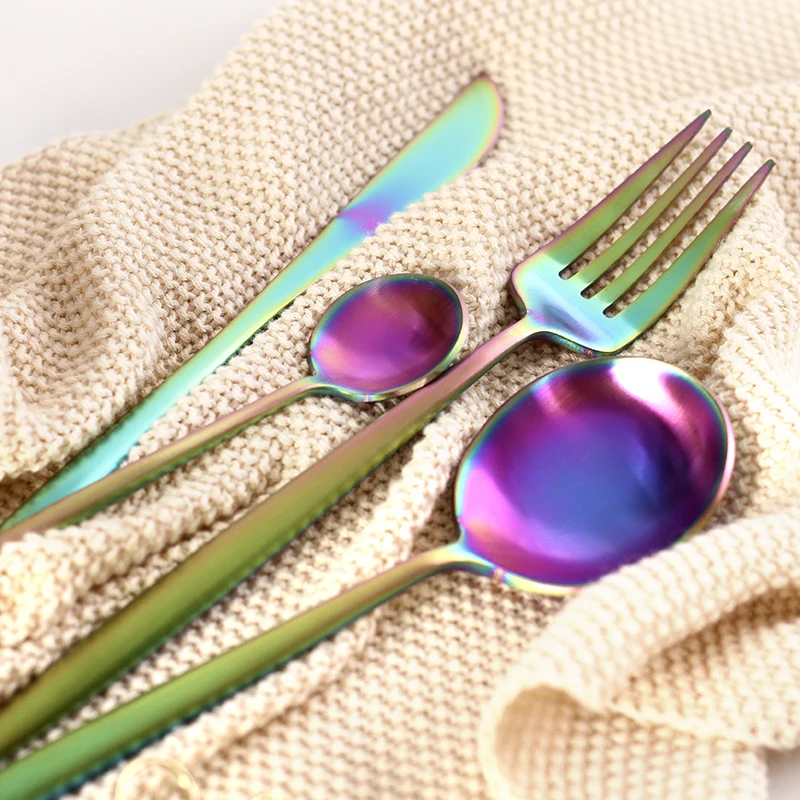 4 шт./компл. нержавеющая сталь черный столовая посуда набор золотой столовых