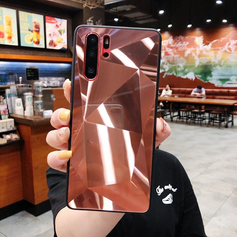 Rose Gold Роскошный Алмаз Зеркало Обложка для huawei P Smart Z Y5 Y6 Y7 Y9 Prime Honor 8X 8A 8S 10i 9X9 10 Коврики 20 P20 Lite P30 Pro Чехол - Цвет: Rose Gold