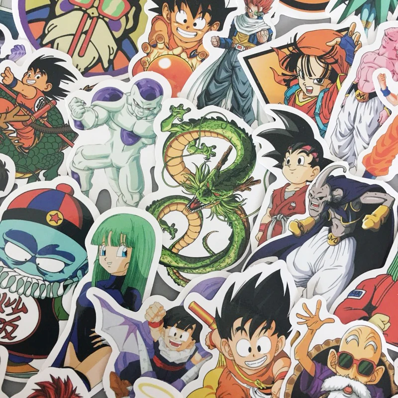 AQK 50 шт. Аниме Драконий жемчуг Z наклейки Супер Saiyan Goku граффити Bomb Pack для