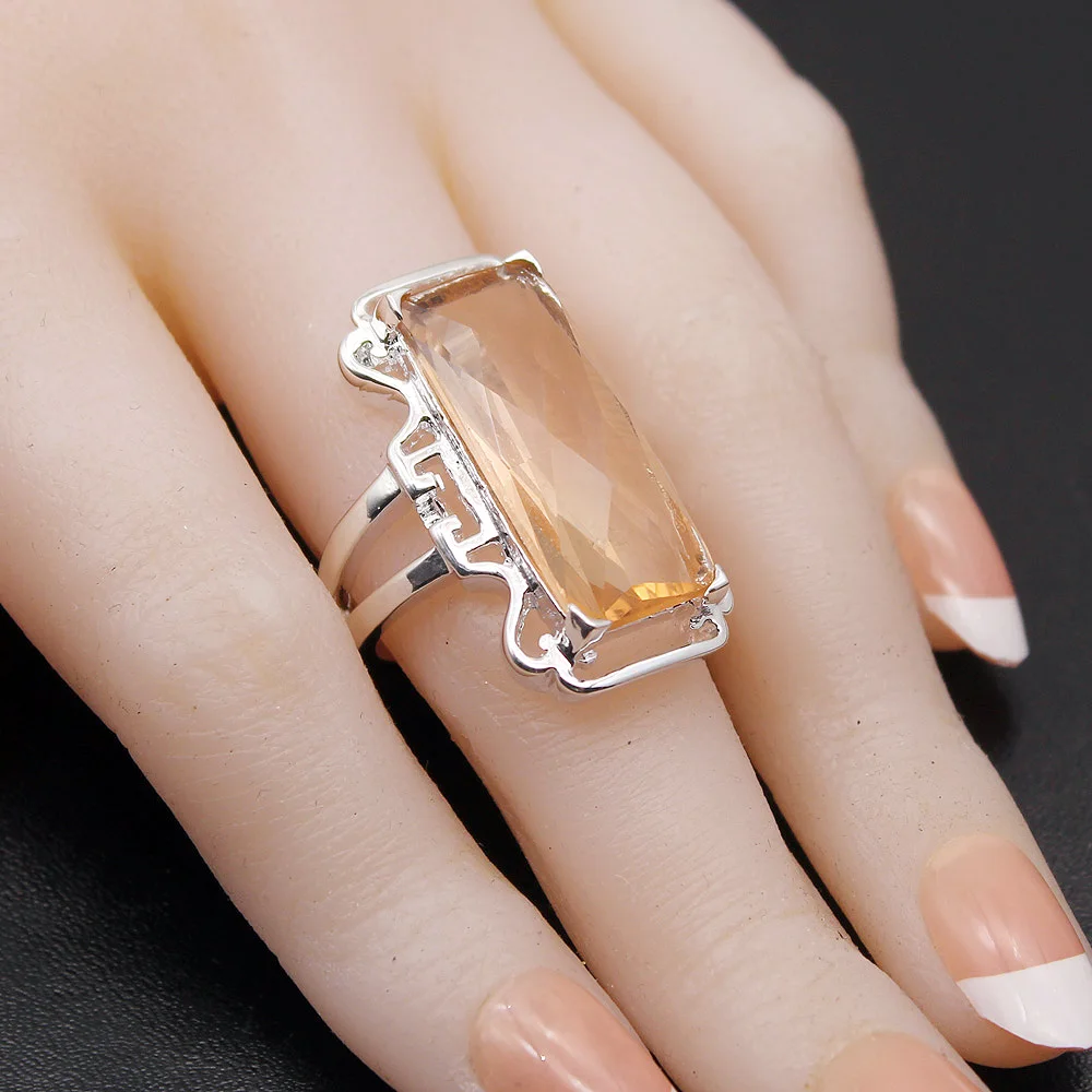 HERMOSA светильник оранжевый топаз Серебряный цвет набор для женщин/женщин серьги