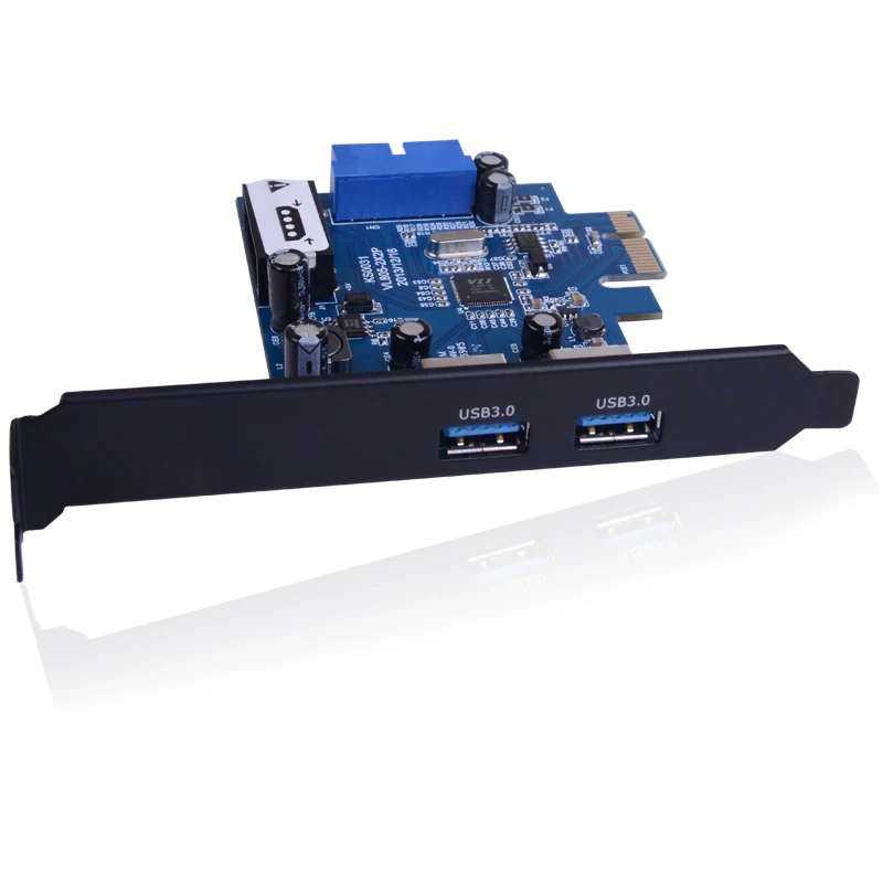 KINGSHARE USB 3.0 2 Port PCI Express Card with 1 20Pin Connector and 5V 4 Pin Male Power | Компьютеры и офис