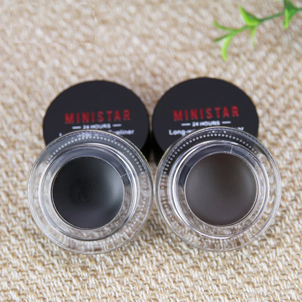 Мини-гель-крем для глаз с кисточками макияжа 2 шт. Водонепроницаемый