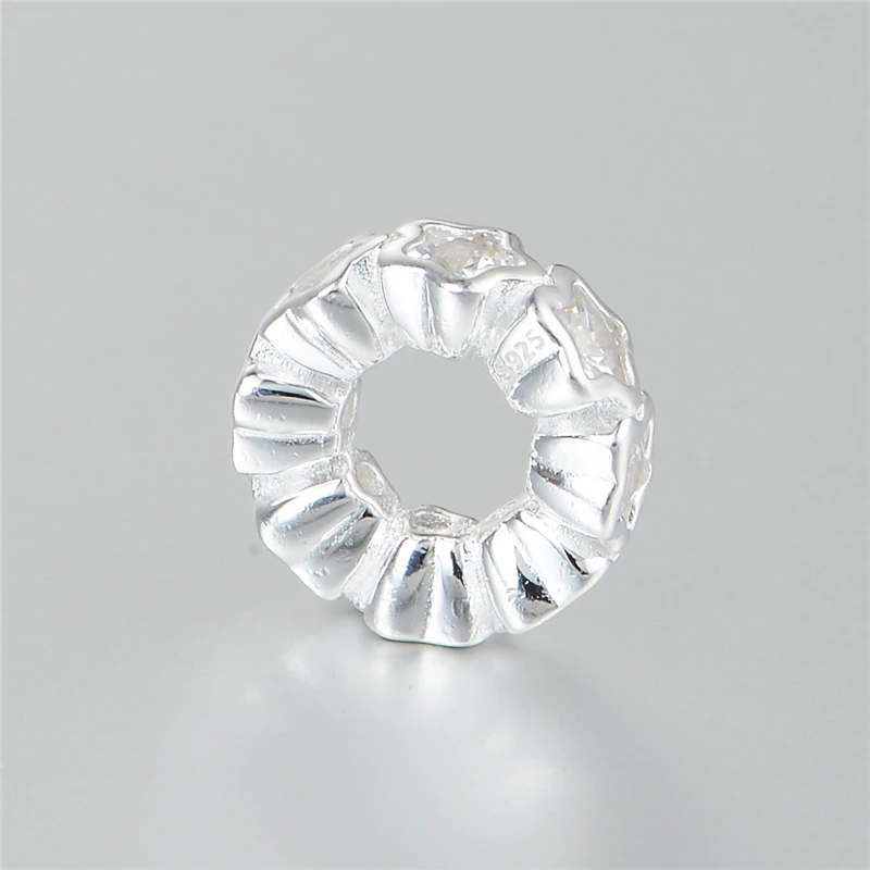 Бусины из серебра 925 пробы для браслета стерлингового бусины с фиксатором в форме