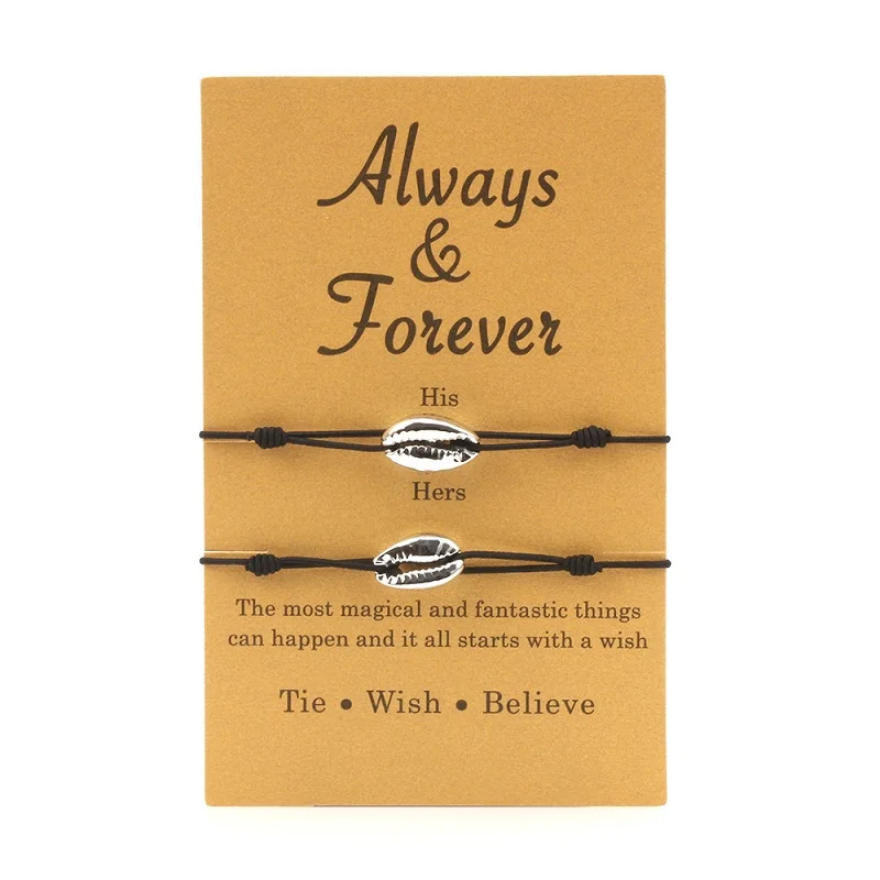 Make a Wish Paper Card регулируемый плетеный браслет ручной работы 2 шт./компл. Набор