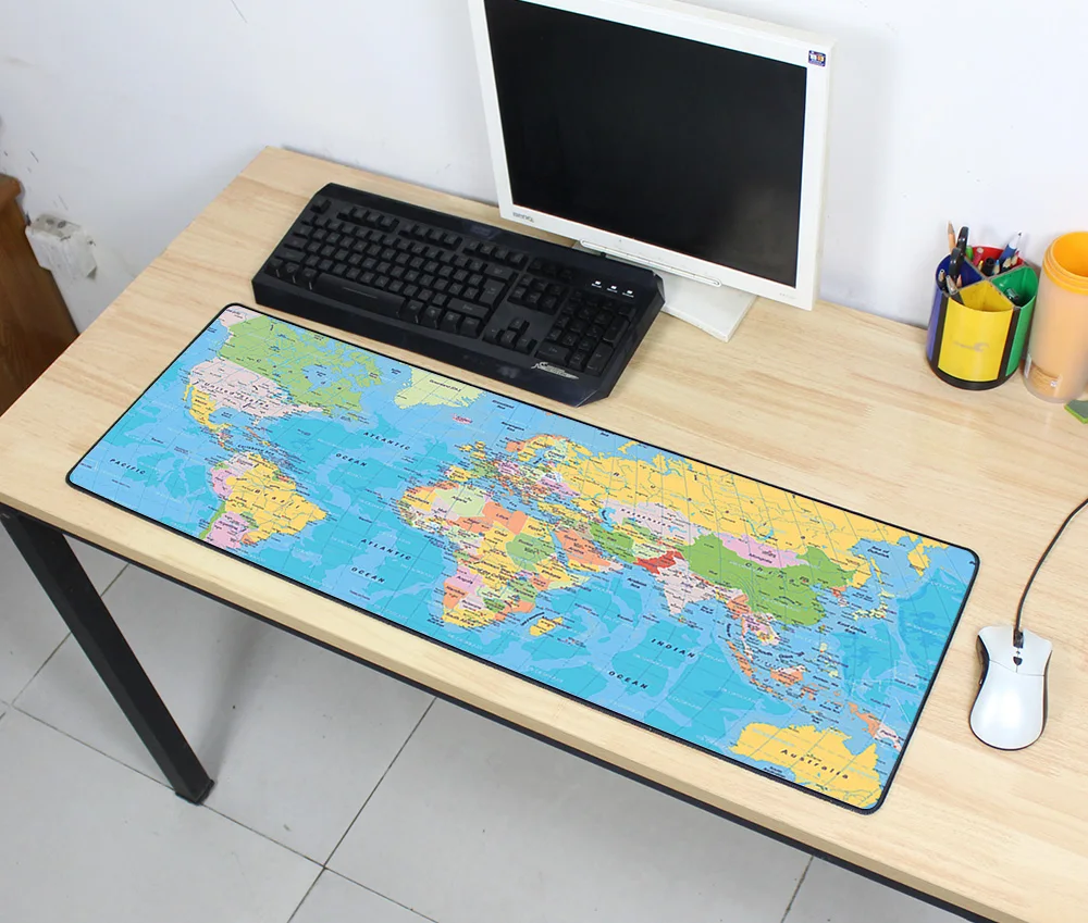 Высококачественные игровые коврики для мыши карта мира 900x300x3 мм DIY большой коврик для мыши геймер с краем Блокировка офисные настольные коврики - Цвет: Size 900x300x3mm