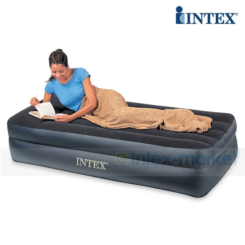 INTEX 64122 99*191*43 см Встроенный Электрический насос надувная кровать люкс для одного человека использовать двухэтажный матрас надувной коврик