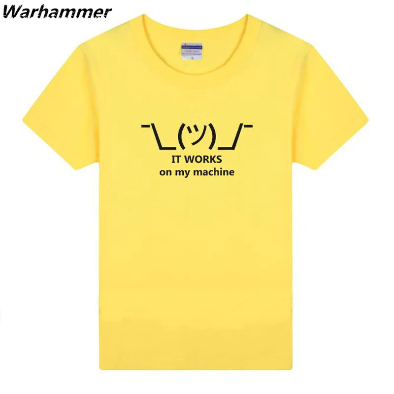 Warhammer 2017 Новый дизайн гик рубашка принт It Works On My Machine летняя футболка хлопок