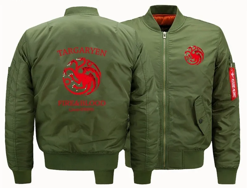 Новая игра престолов Дом Таргариенов бомбер летная куртка зима Сгущает Теплый