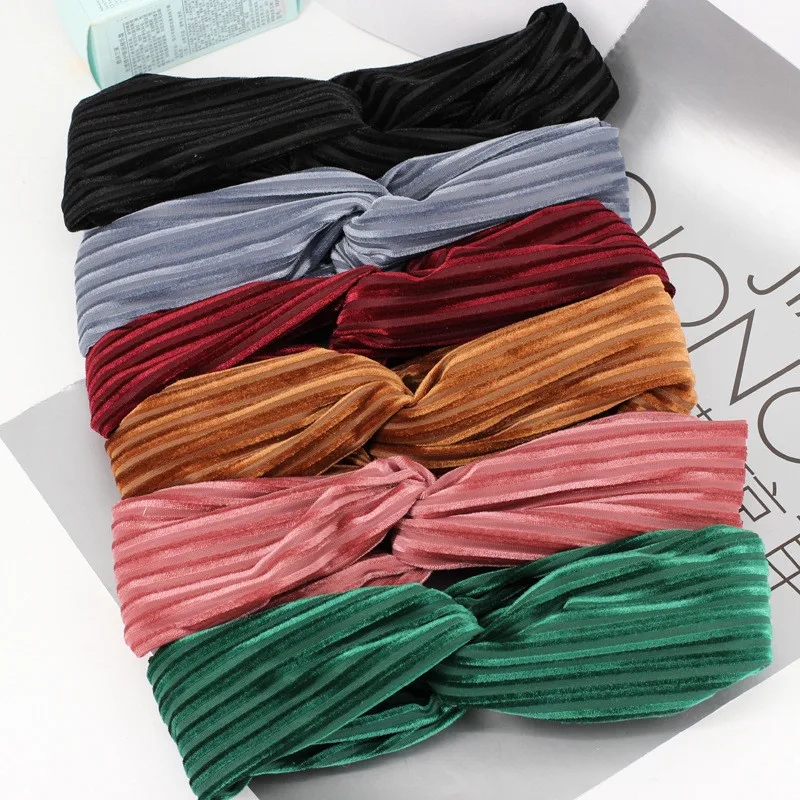 

Новое поступление, модная женская бархатная Базовая элегантная женская повязка на голову для колледжа, женские мягкие аксессуары для волос