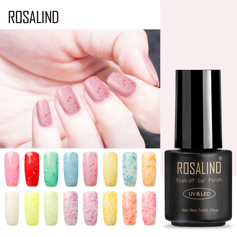 ROSALIND 7 мл Снежинка лак для ногтей Блестящий 24 цвета гель Светодиодный УФ Маникюр