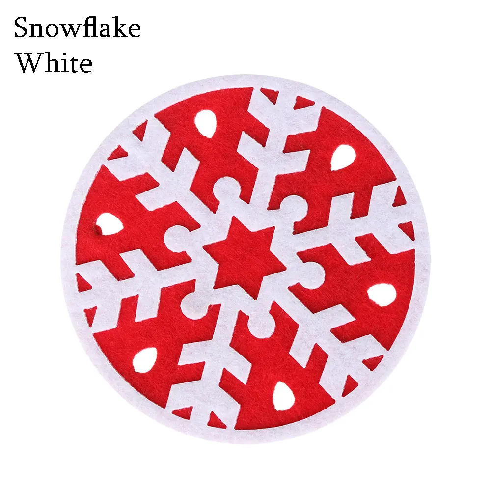 Snowflake 1 шт. абсолютно новые Мультяшные тканевые Нескользящие круглые рождественские подставки под Кружки Кофейные подставки чайные чашки коврики украшение стола - Цвет: Snowflake