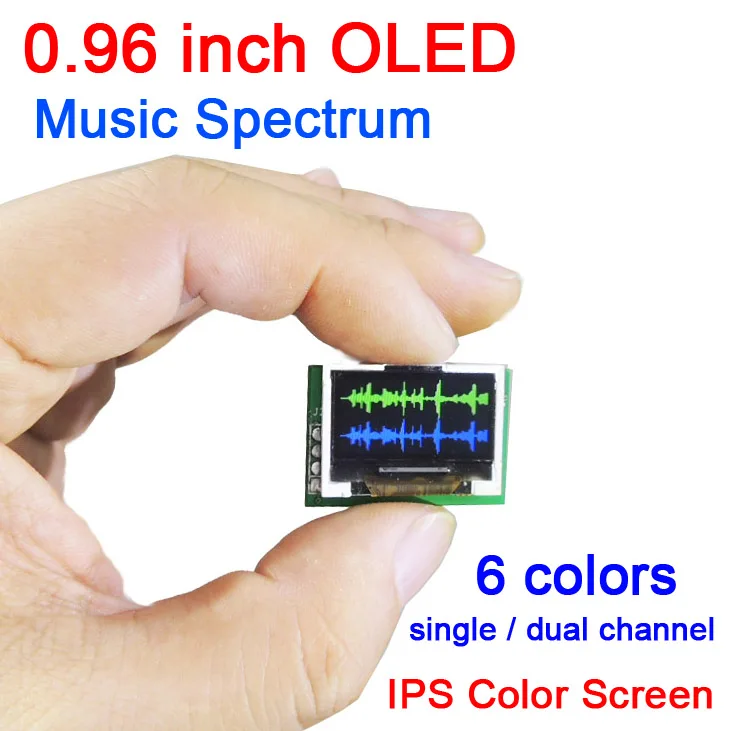 Цветной экран IPS 0 96 дюйма OLED анализатор музыкального спектра усилитель MP3
