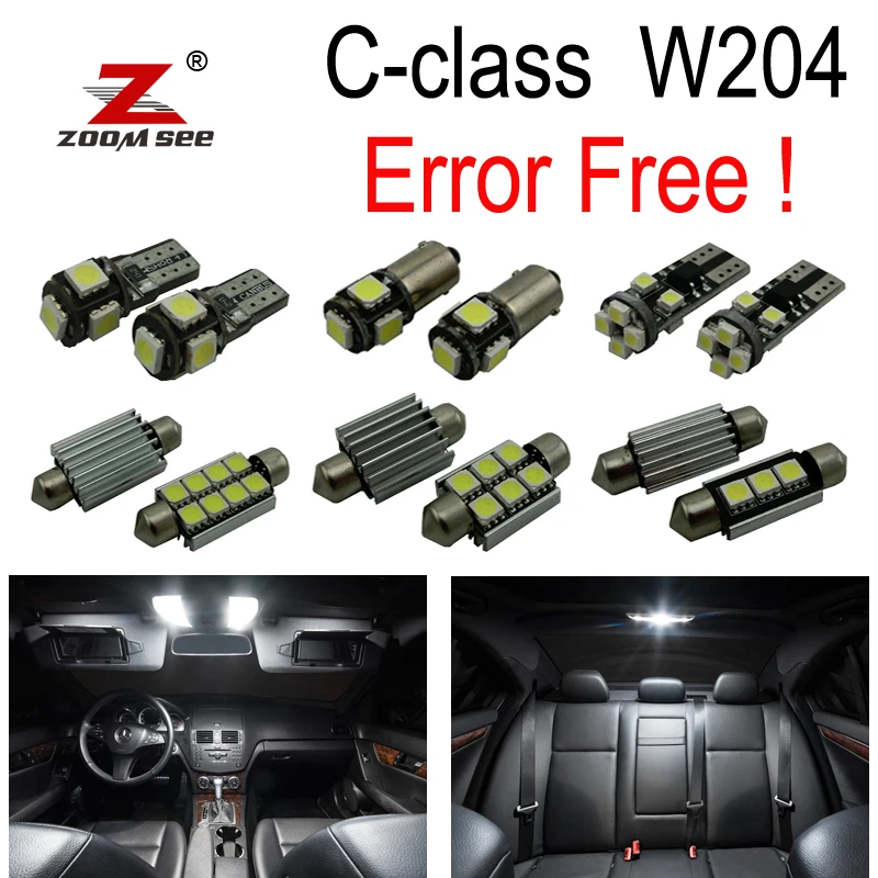 17 шт. светодиодные лампы Интерьер плафон комплект для Mercedes Benz C Class W204 седан C180 C200 C220 C250 C300 c350(08-14