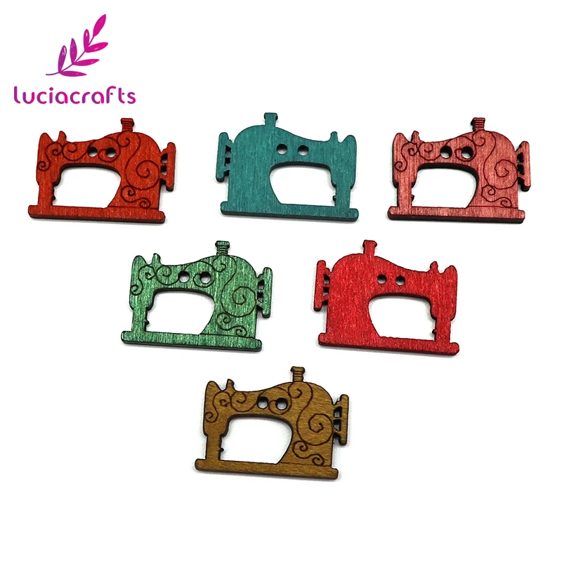 Lucia crafts букет невесты 6 штук в партии 24 шт. 20x27 мм случайный смешанный швейная машина DIY деревянные пуговицы Скрапбукинг ручной работы аксессуары E0312