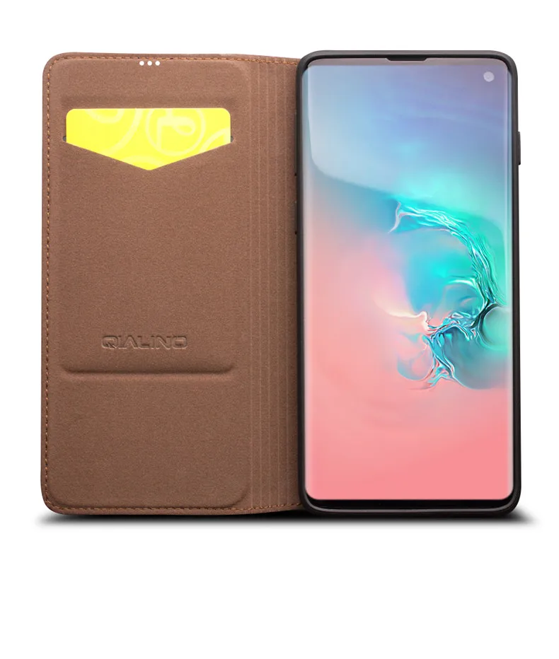 Чехол ручной работы из натуральной кожи для samsung Galaxy S10 Plus, ультра тонкий чехол со слотом для карт, чехол с откидной крышкой для samsung Galaxy S10