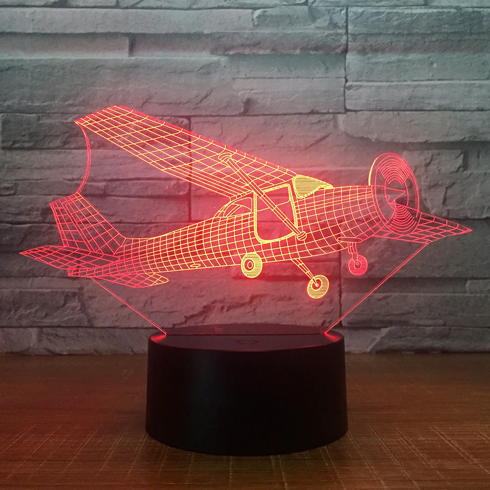 3d-светодиодный ная лампа с пландером сенсорный ночник изменением 7 цветов