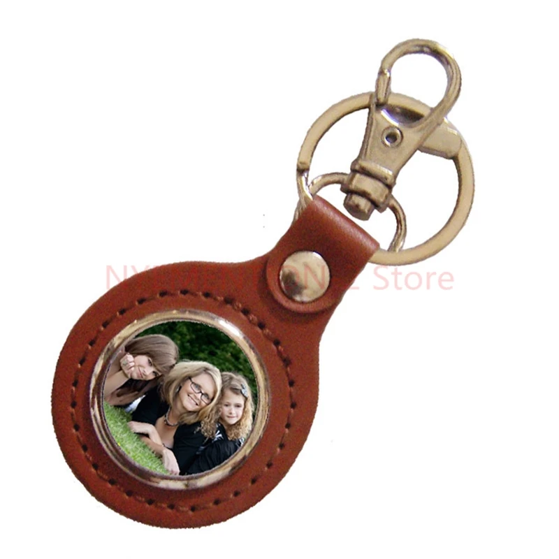 90pcs/lot Leather keychain blanks sublimation consumables Metallic keyring Can print pictures Thermal transfer metal key chain | Украшения