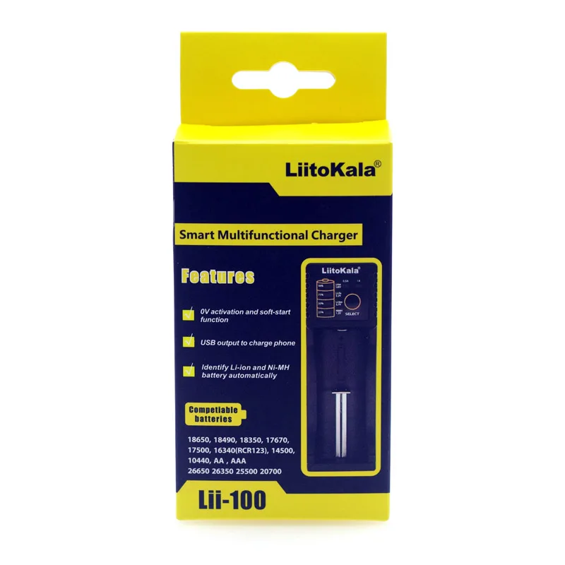 

Liitokala Lii-100 1.2V 3.7V 3.2V 3.85V AA / AAA 18650 18350 26650 10440 14500 16340 25500 NiMH lithium battery smart charger