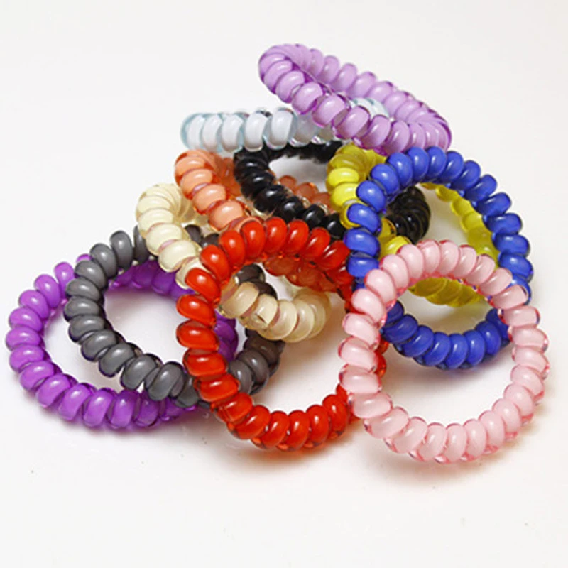 6 ШТ. Девочек Уход За Волосами Женщины Стиль Телефонный Провод Шнур Эластичное