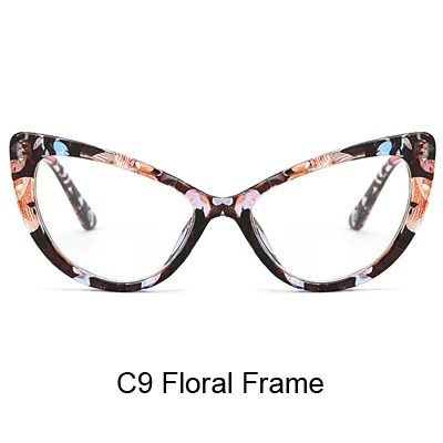C9 Floral Frame Ralferty Винтаж Кошачий Глаз Солнцезащитные очки женские градиентные линзы черепаха солнцезащитные очки женские оправа солнцезащитных очков кошачий глаз Mulheres Oculos F97124 - Цвет линз: C9 Floral Frame