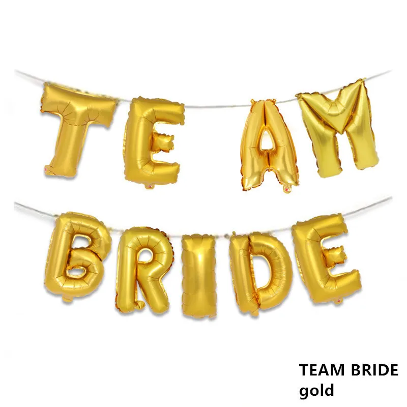 Team bride gold Свадебные украшения с буквенным фольгой шар Mr Mrs свадебный душ Команда Невесты быть воздушный шар Декор курица вечерние принадлежности для вечеринки-девичника - Цвет: Team bride gold