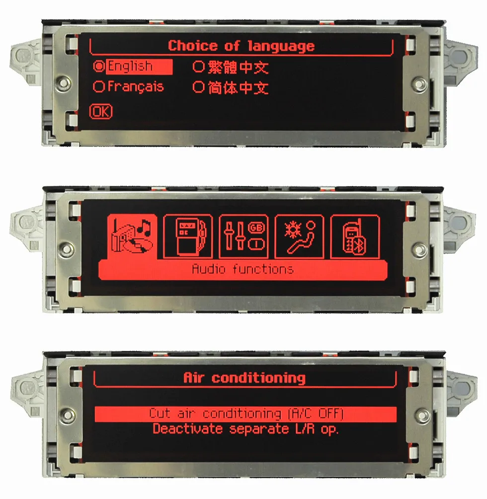 Оригинальный дисплей с красным экраном поддержка USB Dual zone air Bluetooth монитор 12
