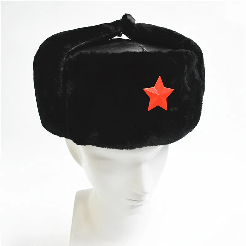 Новая русская ушанка, шапка-ушанка, шапка-ушанка с советским значком, армейская зимняя шапка с ушками, лыжная шапка для мужчин