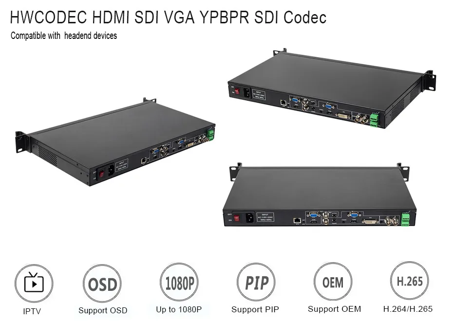 HWCODEC H.264/H.265 кодировщик IPTV видео видеоэнкодер HDMI/VGA/DVI-D/YPBPR/CVBS/SDI транскодер для YouTube, Facebook, Twich, Wowza