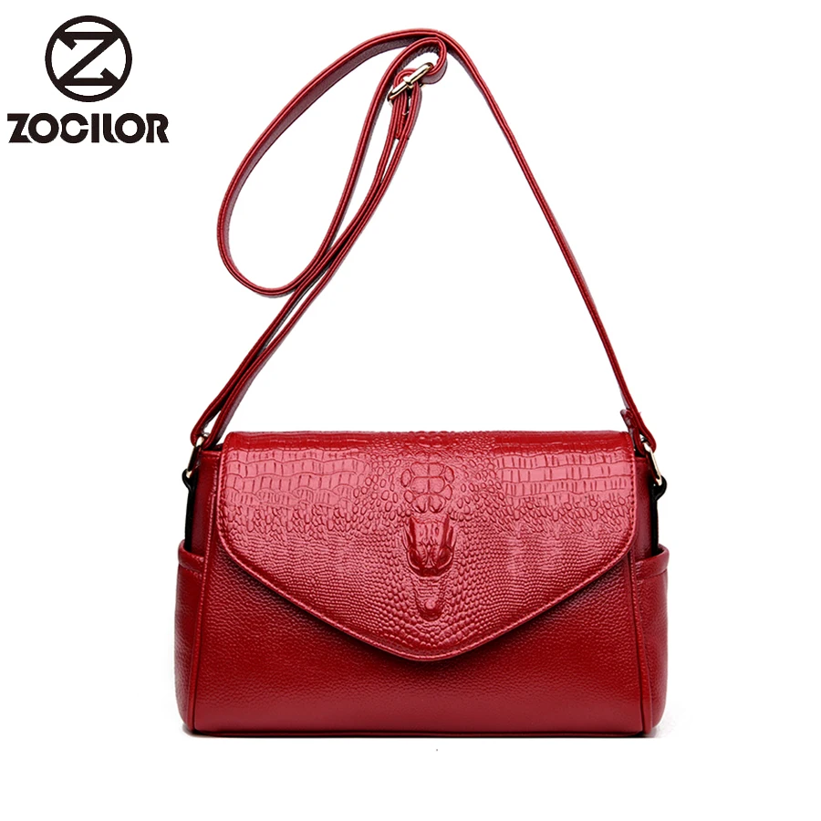 Высококачественные винтажные женские сумки через плечо из крокодиловой кожи
