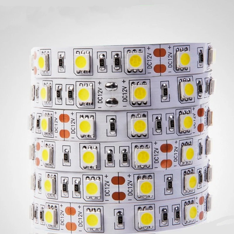 200 м/лот Светодиодные ленты света 5050 SMD DC12V 60leds/M бар гибкий свет супер яркие