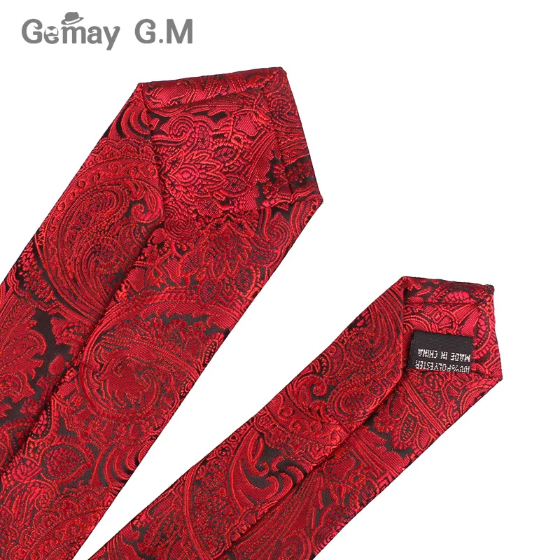 

New Men Ties Paisley Classic Neckties and Hanky Set For Men Formal Floral Skinny Tie For Wedding Party Jacquard Groom Neck Ties